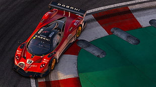 red and black NASCAR, Pagani Zonda GTR, car HD wallpaper