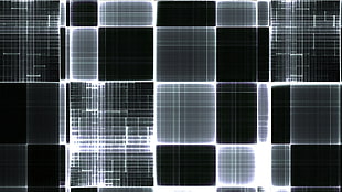 black and gray digital checkered illustration HD wallpaper