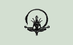 Hindu God illustration, Alien (movie), Xenomorph, minimalism, simple background HD wallpaper