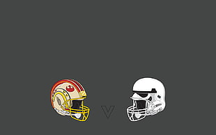 two Rebel Alliance and Stormtrooper NFL helmets, Star Wars, Rebels, stormtrooper, American football