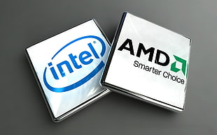 Intel and AMD logos HD wallpaper