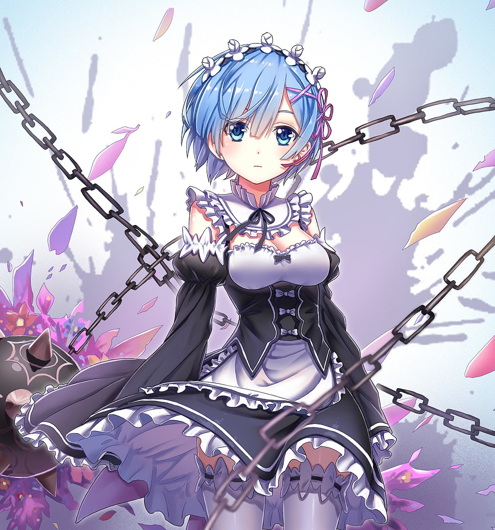 Rem Re:Zero illustration HD wallpaper