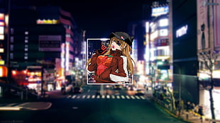 female character wearing black hat photo, Asuka Langley Soryu, Neon Genesis Evangelion HD wallpaper