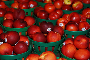 red apples in baskets HD wallpaper