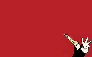 Johnny Bravo artwork, Johnny Bravo, red background, minimalism HD wallpaper