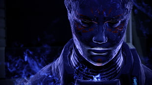 male character illustration, Mass Effect, Asari, Biotic, video games HD wallpaper