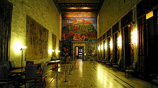 black metal tables, Oslo, Norway, city hall