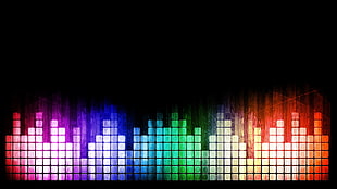 multicolored digital equalizer display, music, DJ, audio spectrum HD wallpaper
