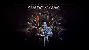 Shadow of War on black background HD wallpaper