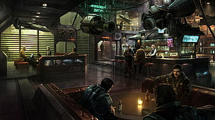 game poster, space, spaceship, Star Citizen, bar