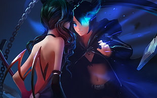 Succubus facing mirror digital wallpaper