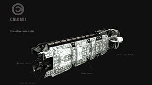 black and gray car part, EVE Online, spaceship, Caldari HD wallpaper