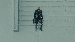 man wearing black coat figurine, Blade Runner, Blade Runner 2049, snow, winter HD wallpaper