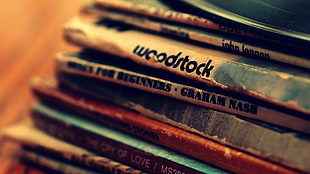 book collection, music, album covers, vinyl, Woodstock HD wallpaper