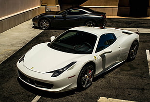 white Ferrari 458 HD wallpaper