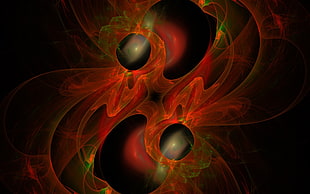 red and black nebula artwork HD wallpaper