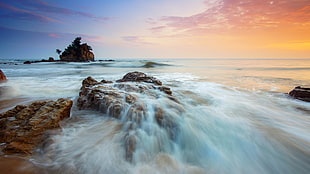 sea during sunset