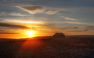 sunset over the horizon