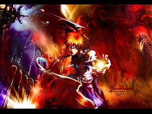 Ichigo from BLEACH poster, Kurosaki Ichigo, Bleach, anime HD wallpaper
