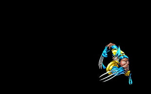Wolverine illustration, Wolverine, comics, black background, minimalism HD wallpaper