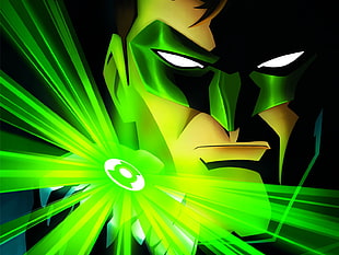 Green Lantern anime illustration HD wallpaper