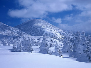 white and black mountains with snow and blue skies photography during daytime