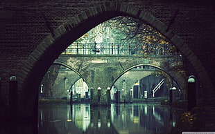 brown brick bridge, flood, bridge, Utrecht, cityscape HD wallpaper