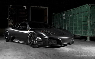 gray sports coupe, car, Ferrari, black cars, vehicle