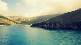 mountains near body of water, landscape, New Zealand