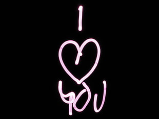 Black and Pink I Heart You Text HD wallpaper