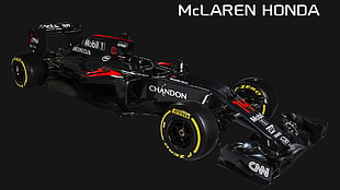 black and red McLaren F1 race car, car, McLaren F1, Formula 1 HD wallpaper