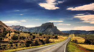 gray asphalt road, landscape, road