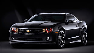 black Chevrolet coupe, Chevrolet Camaro, car