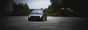 black car, BMW E28, Squatty, Stance, lowered HD wallpaper
