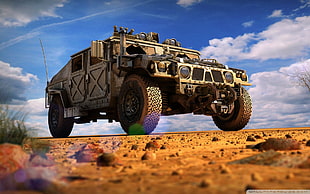 brown Hummer vehicle, war, Humvee, vehicle HD wallpaper