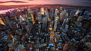 aerial view of city buildings