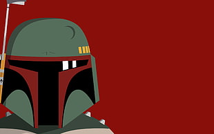 Boba Fett minimalistic artwork illustration, Star Wars, Boba Fett, bounty hunter, minimalism