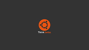 Think twice logo, Linux, Ubuntu HD wallpaper