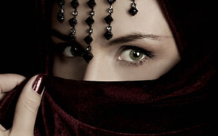 eyes, green eyes, veils