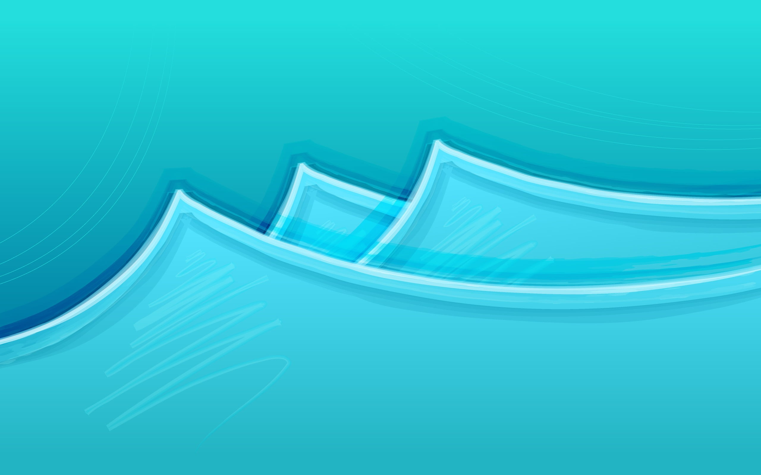 teal wave illustration, abstract, duckfarm