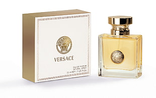 Versace fragrance glass bottle with box HD wallpaper