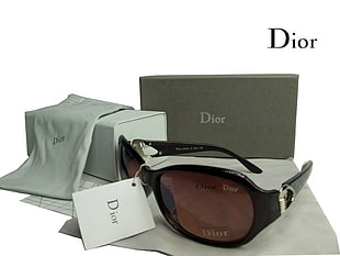 black framed Dior sunglasses with box HD wallpaper