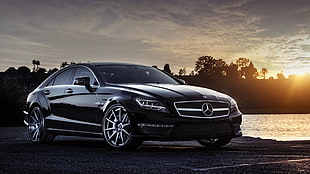 black Mercedes-Benz sedan, Mercedes-Benz, supercars HD wallpaper