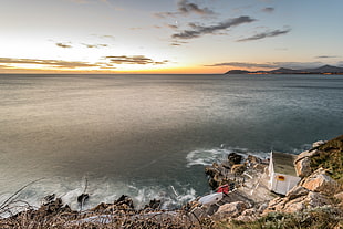 rippling ocean under blue sky during daytime, killiney, dublin, ireland HD wallpaper