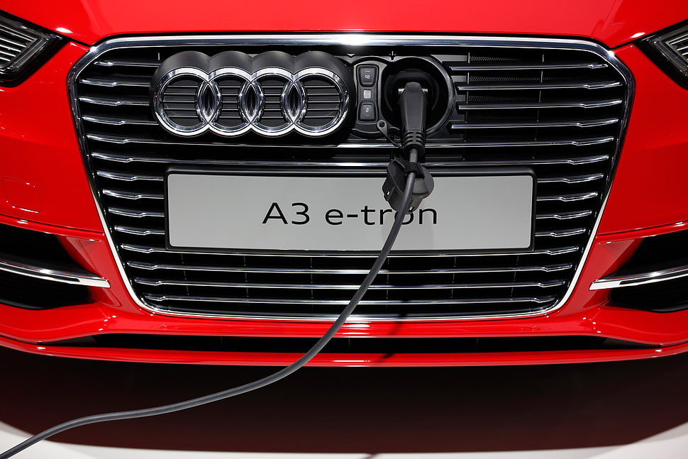 red Audi A3 E-Tron car HD wallpaper