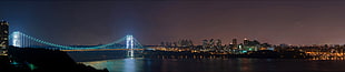 concrete bridge, New York City, triple screen