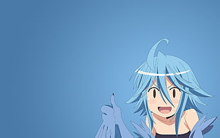 blue haired anime woman character, Monster Musume no Iru Nichijou, Papi (Monmusu), anime, anime girls HD wallpaper