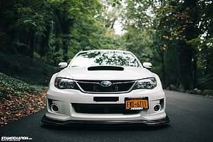 white Subaru car, Subaru, Subaru Impreza , StanceNation, Stance