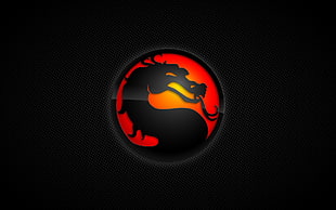 closeup photo of Mortal Kombat logo HD wallpaper