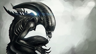 alien illustration, Prometheus (movie), Xenomorph HD wallpaper